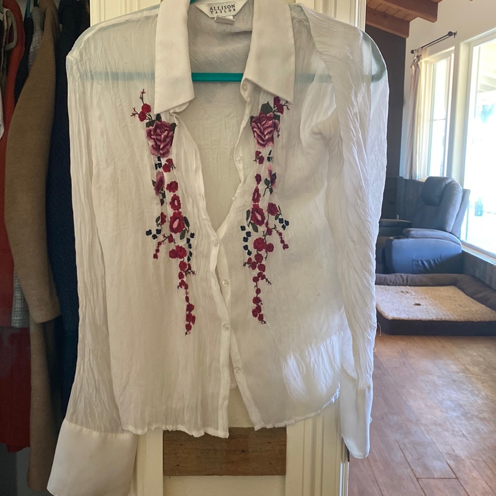 White embroidery blouse